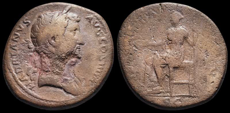Tutti le monete: Hadrian, AD 117–138. Sestertius – Usato da Niederwil AG venduto da Helveticoins