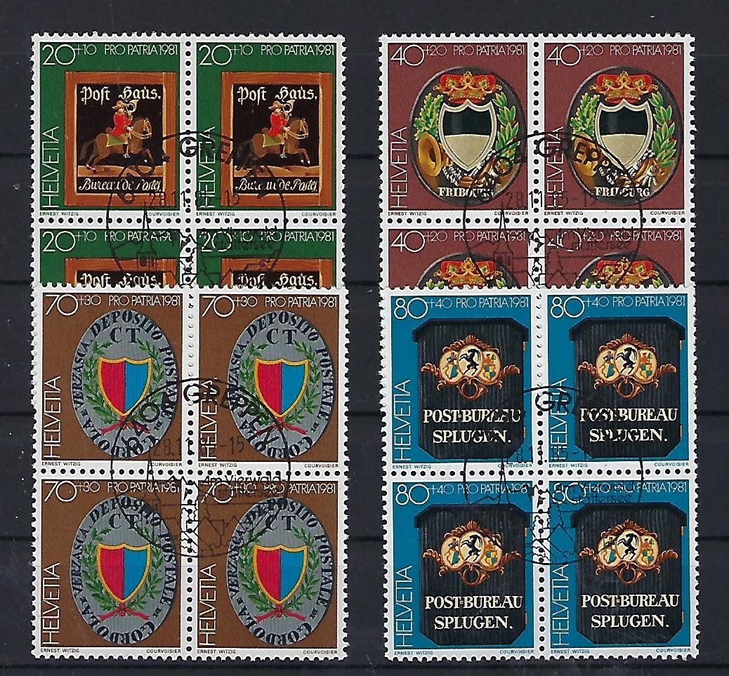 Tutti i francobolli: Pro Patria Viererblocks 1981 gestempelt    15140 – Usato da Lunden venduto da Animus999