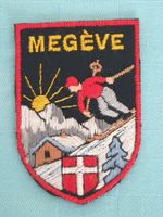Vintage Badge Wappen MEGèVE ST. GALLER STICKEREI