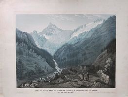 Trientgletscher Aquatinta grosses Blatt selten