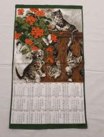 🐱 VINTAGE Kalender-Tuch ALBA 1977 spielende Katzen NEU!