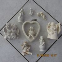 Engel-Figuren Set, 8-teilig, Gipsfiguren, Top Zustand!