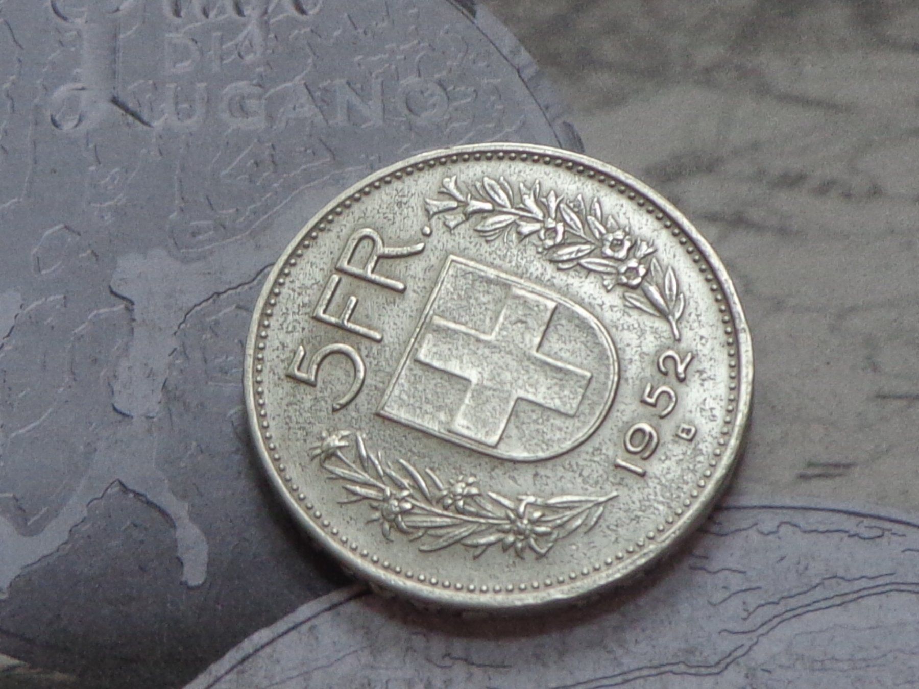 Tutti le monete: 5 Fr. 1952 B  Superbe Qualité - Rare – Usato da Pully venduto da UCA01 1