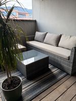 Outdoor sofa Pesaro 3-seater with cushions and table