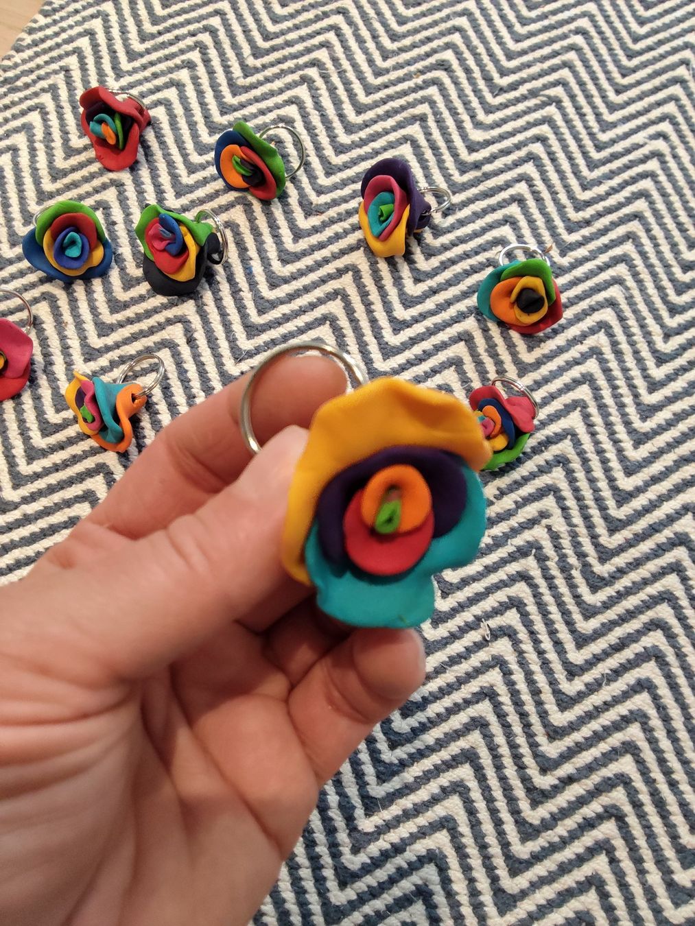 Portachiavi: Colorful handmade spring floral key rings. – Nuovo (secondo la descrizione) da Bellikon venduto da MellonCollieMitTwint 3