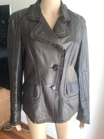 Damen Lederjacke braun Grösse M  mit Wildleder