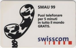 SMAU 99 - seltene Swisscom Prepaid Telefonkarte, italienisch