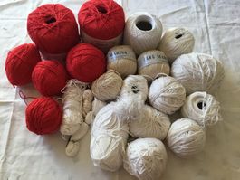 Restengarn rot und weiss