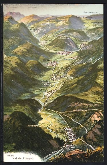 Ansichtskarten: Travers /Val de Travers, das Tal aus der – Gebraucht aus Berlin von bartko-reher