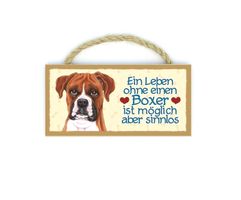 Holzmagnet-BOXER-LEBEN OHNE