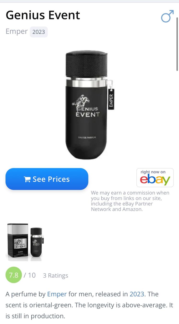 Profumi & Eau de Toilette: EMPER GENIUS EVENT EDP 2ml. Sample. (Aventus Creed Dupe) – Nuovo e nell'imballaggio originale da Zürich venduto da deruja 2