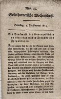 Antike "Solothurnische Wochenschrift" von 1813