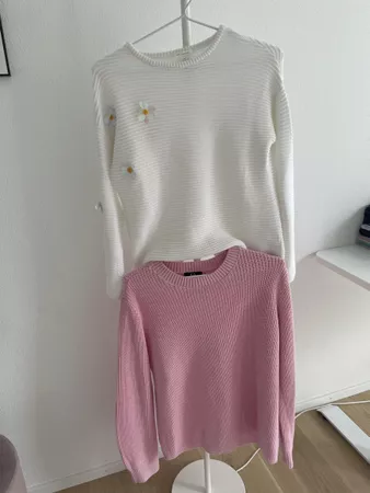 2 Pullover Zara Gr. 140 C&A Gr. M rosa weiss