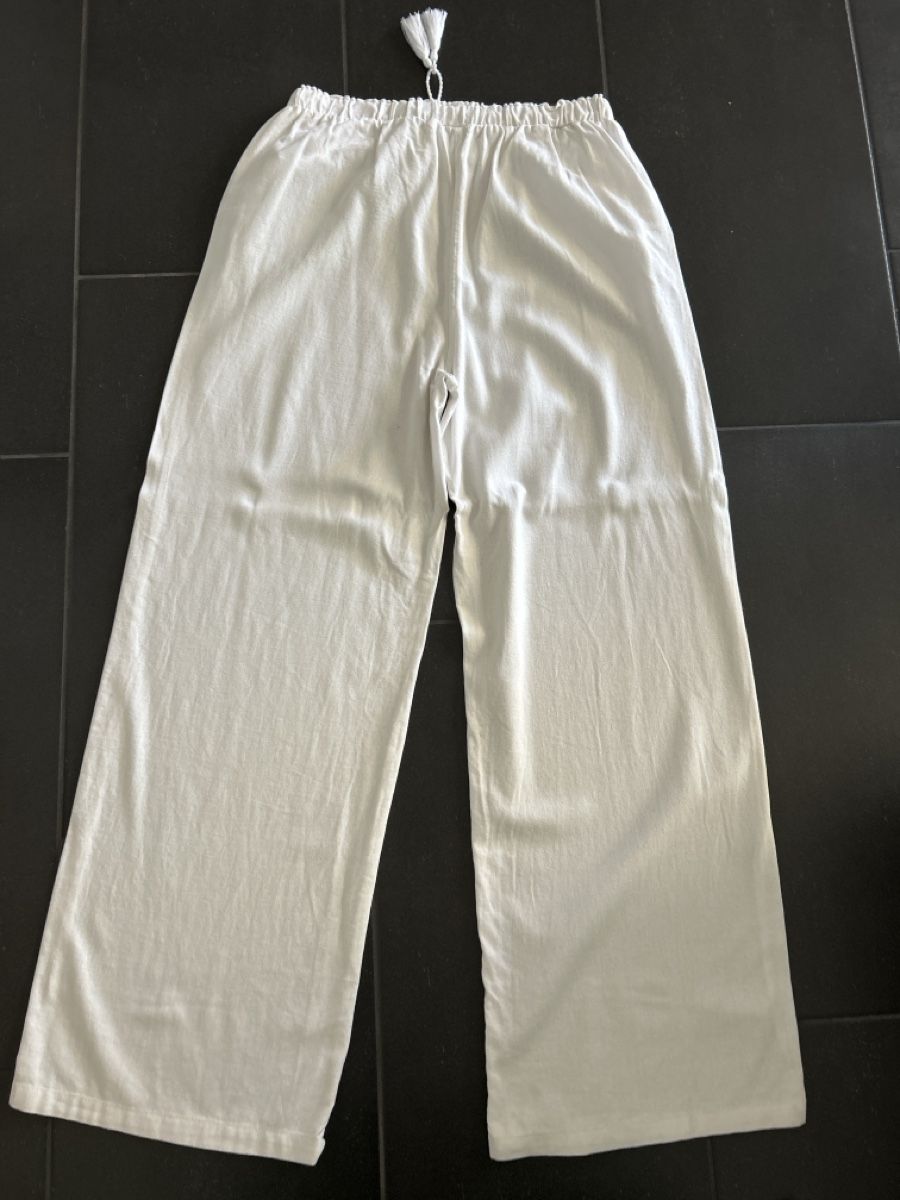 Pantaloni: Leinenhose von Chicoree, Grösse L, weiss – Nuovo (secondo la descrizione) da Erlinsbach SO venduto da hallon480 1