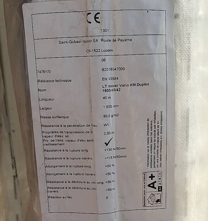 Altri materiali da costruzione: Dampfsperre- Dampfbremse - LT Isover Vario KM Duplex, A+ – Nuovo (secondo la descrizione) da Winterthur venduto da BauTeilLaden2000 1