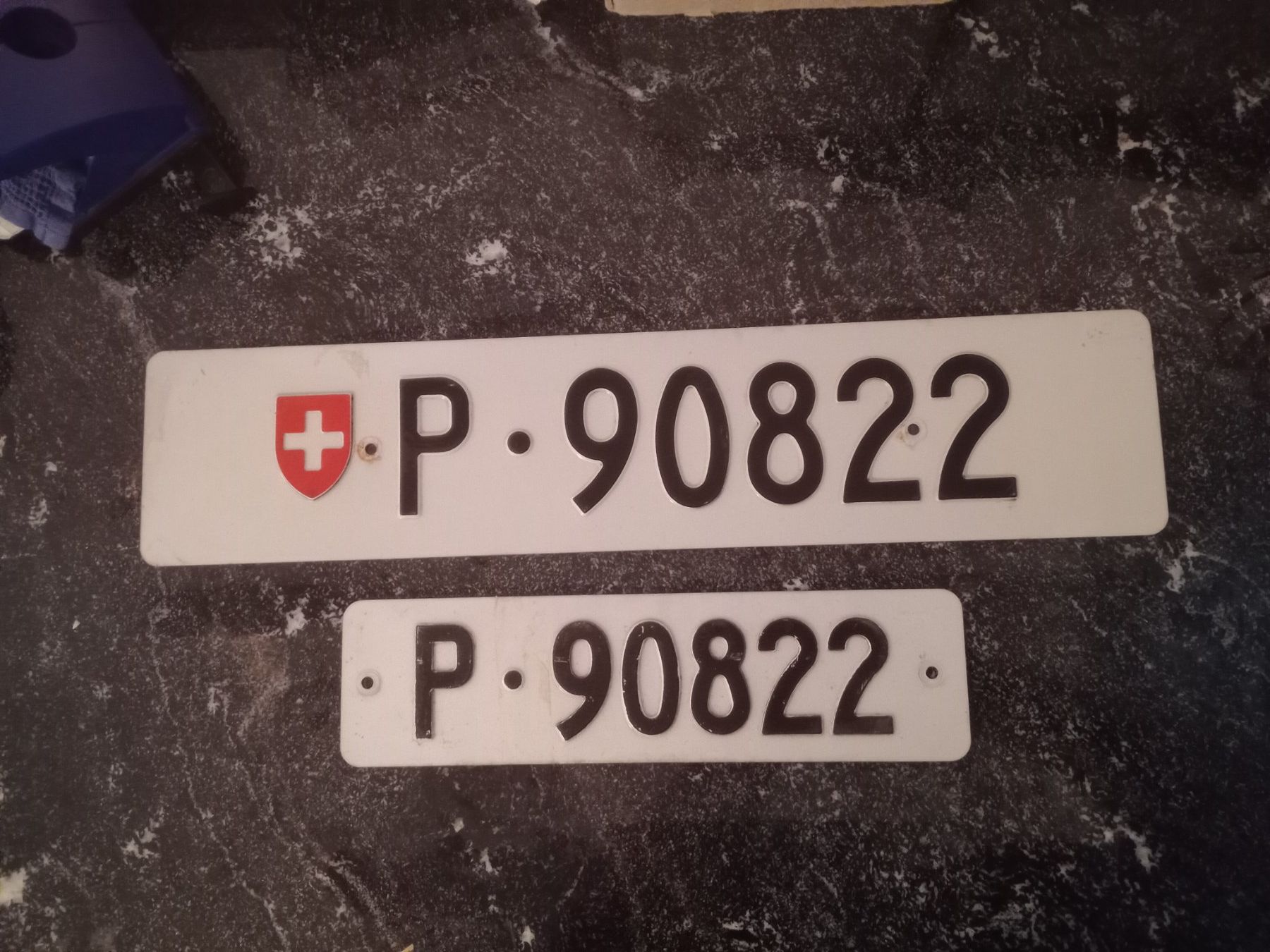 Insegne: 2x Nummernschild PTT Post ausrangiert 90822 – Usato da Küttigen venduto da Melisch1000