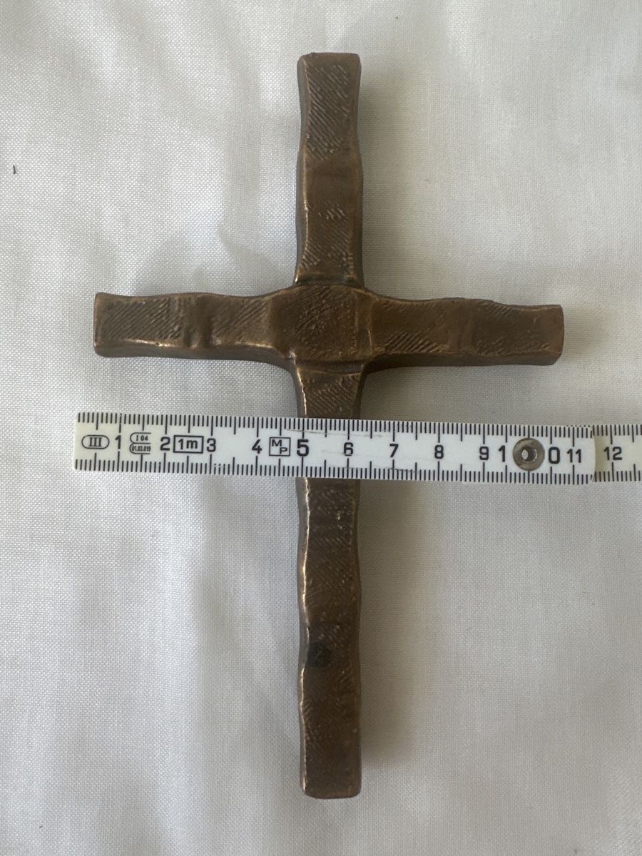 Sculture & Statue: Wandkreuz Bronze oder Messing Kreuz Vintage Deko 17 cm – Usato da Zürich venduto da Chaeffeler 3