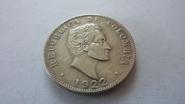 Silbermünze aus Kolumbien : 50 Centavos Bolivar 1922, ss