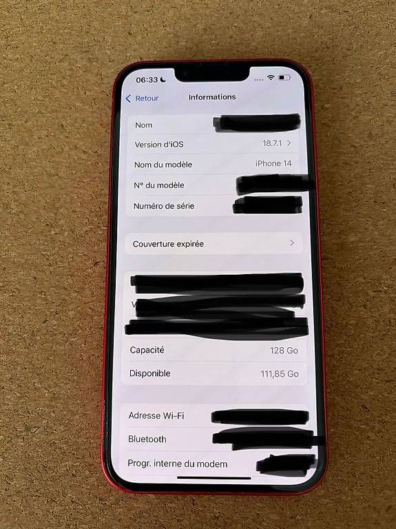 Portables: iPhone 14 Rouge  128 Go + câble de charge – D'occasion à Yverdon-les-Bains par mme_c6gn 4