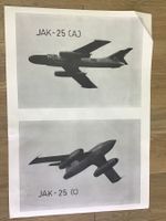 Original Jak-25 Flashlight Flugzeug Plan, selten!