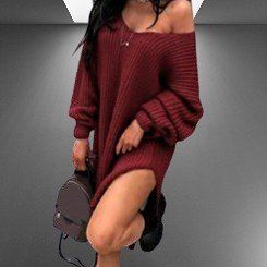 💃Sexy Pullover-Kleid mit V-Ausschnitt-Dein heißer Look!💖💫