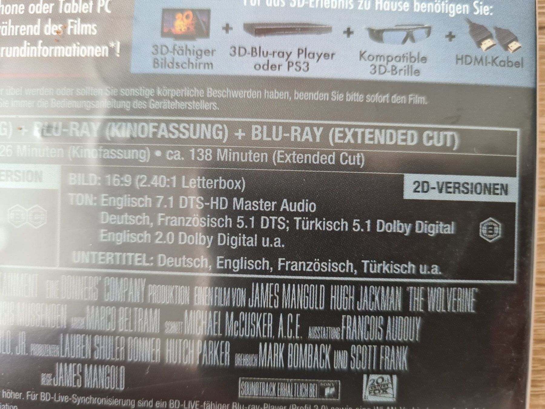Alle DVDs: Wolverine 3D (3 Disk) - Blu-Ray – Gebraucht aus Carouge GE von Franllo 3