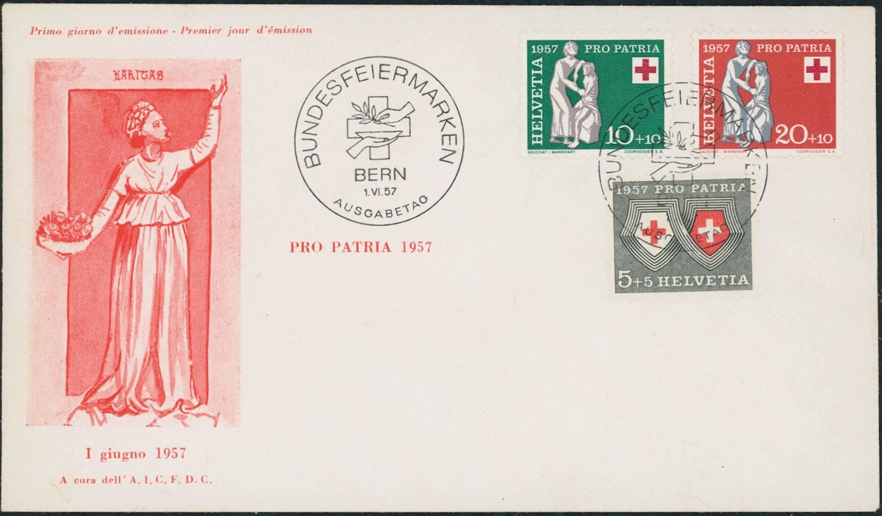 Tous les timbres: 1957 - Pro Patria - FDC ET – D'occasion à Schindellegi par leecollect 1