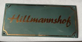 Email Emaille Schild Hillmannshof 28x13 cm