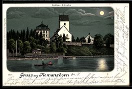 Romanshorn, Schloss und Kirche mit Ruder