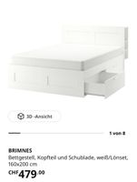 BRIMSNES Bettgestell mit Schubladen 160x200 cm