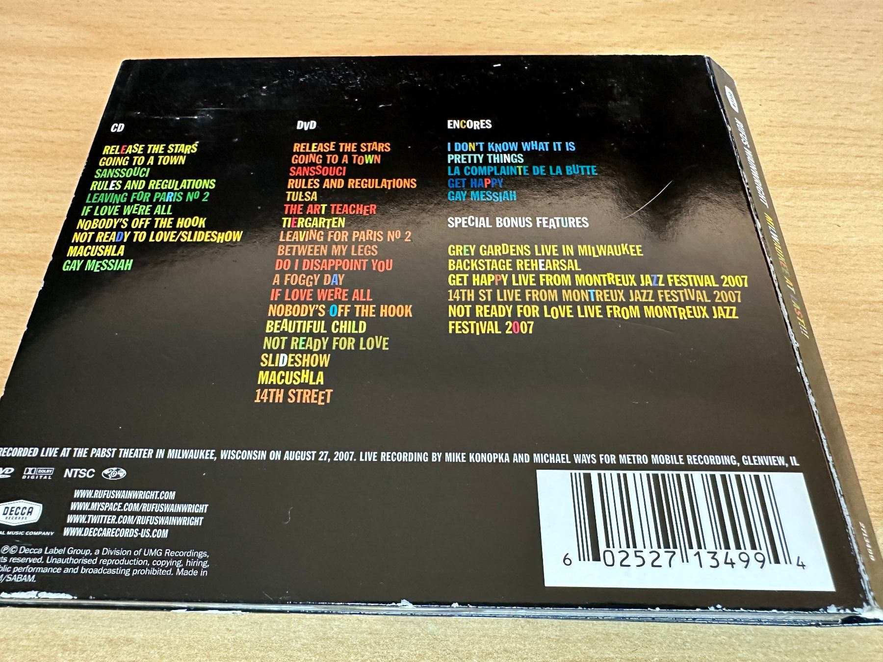 CD: Rufus Wainwright – Milwaukee At Last!!! - CD & DVD – Usato da Rikon im Tösstal venduto da Alpenmutz 1