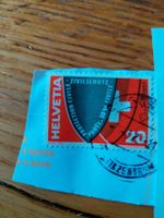 Briefmarke HELVETIA Zivilschutz 20 Rp. 1957 gestempelt