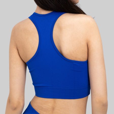 Damen Sport BH High Support Nahtlos Blau XL Fitness YAKWARY