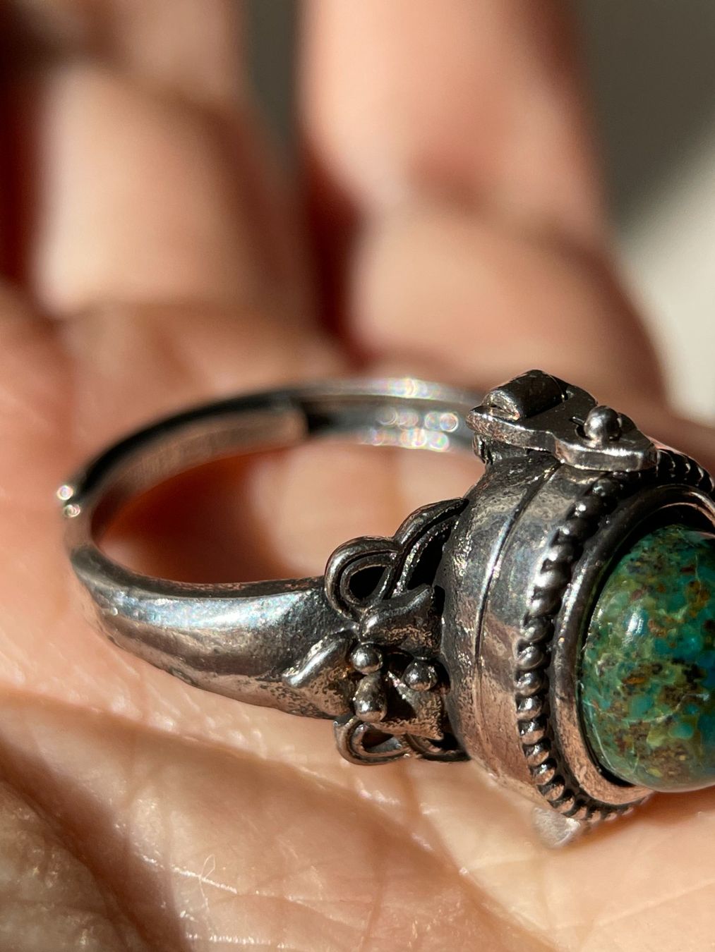 Anelli: 100% echtem, ungefärbtem Türkis Ring Edelsteinring – Nuovo e nell'imballaggio originale da Schiers venduto da sisikristall 3