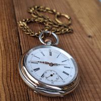 Antike Spiral Breguet Taschenuhr 52 mm läuft inkl Uhrenkette