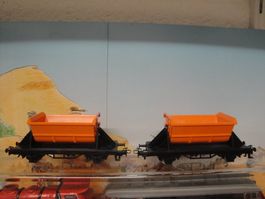 Märklin HO. 2 Wagons benne basculante Orange, selon photos