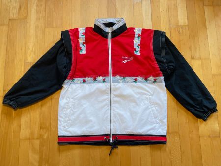 Vintage 90s Tracktop Jacket/vest Swiss Made Embroderied SzXL