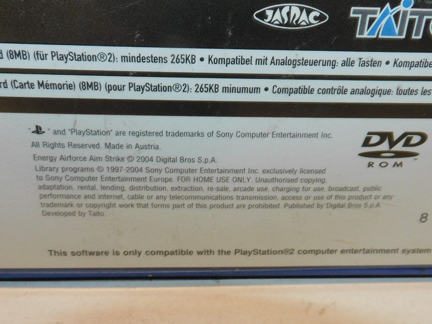 Sony Giochi: PS 2 Videogame - Energy Airforce Strike  -  2004 – Usato da Sursee venduto da 76 5