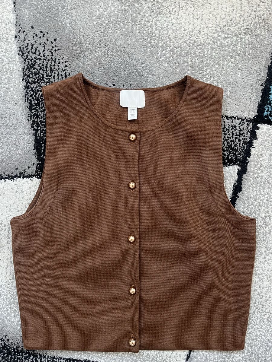 H&M Gilet & Giacche senza maniche: Strickweste braun H&M Grösse XS  – Nuovo (secondo la descrizione) da Winterthur venduto da she_6vd5
