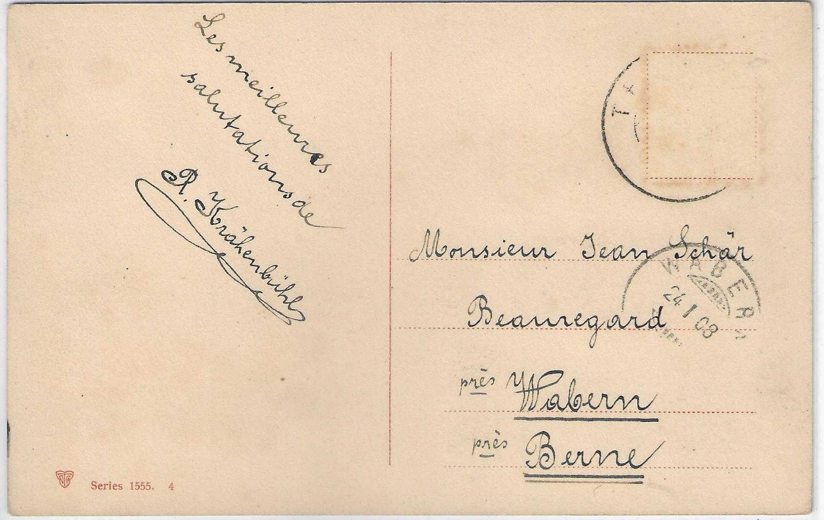 Cartoline postali: Winterlandschaft mit Rauhreif - Litho – Usato da Ettingen venduto da Kartenplanet 1