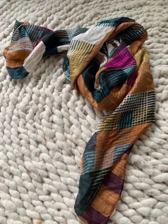 Vintage Seidenfoulard 50 x 165 cm bunt