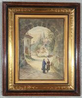 ORIGINAL AQUARELL MIT SCHÖNEM PASSENDEM RAHMEN