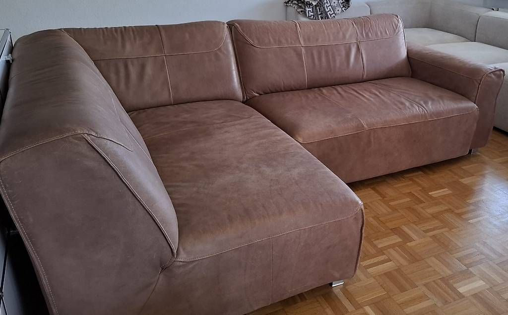 Sofas: Ledersofa mit Hocker von Möbel Pfister – D'occasion à Epsach par adr_2hp7 1