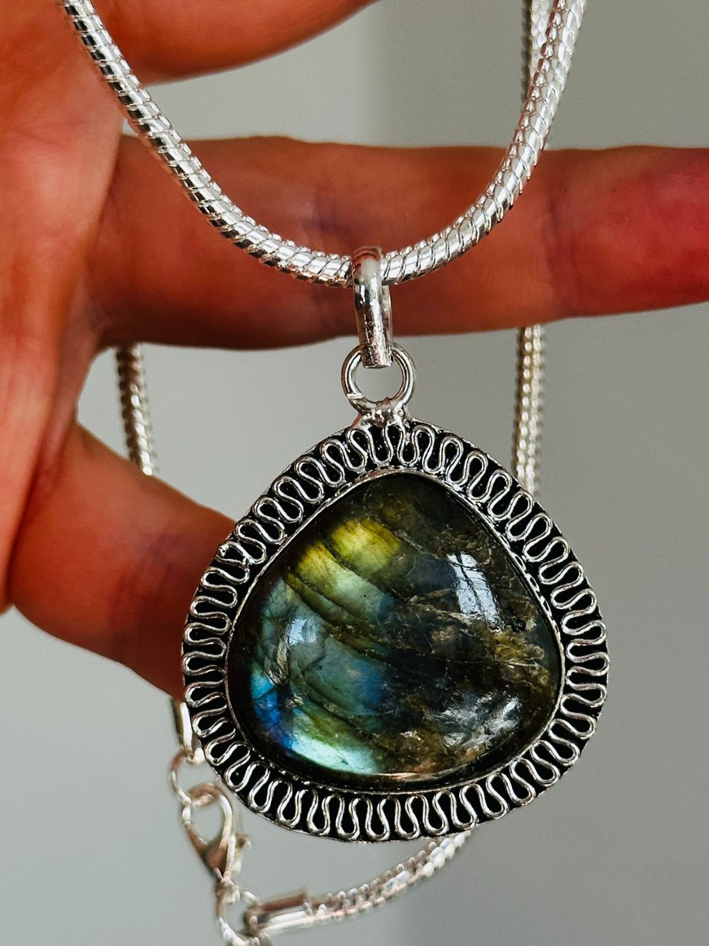 Catenine: Labradorite Gemstone Handmade necklace – Nuovo e nell'imballaggio originale da Genève venduto da AGBERG 3