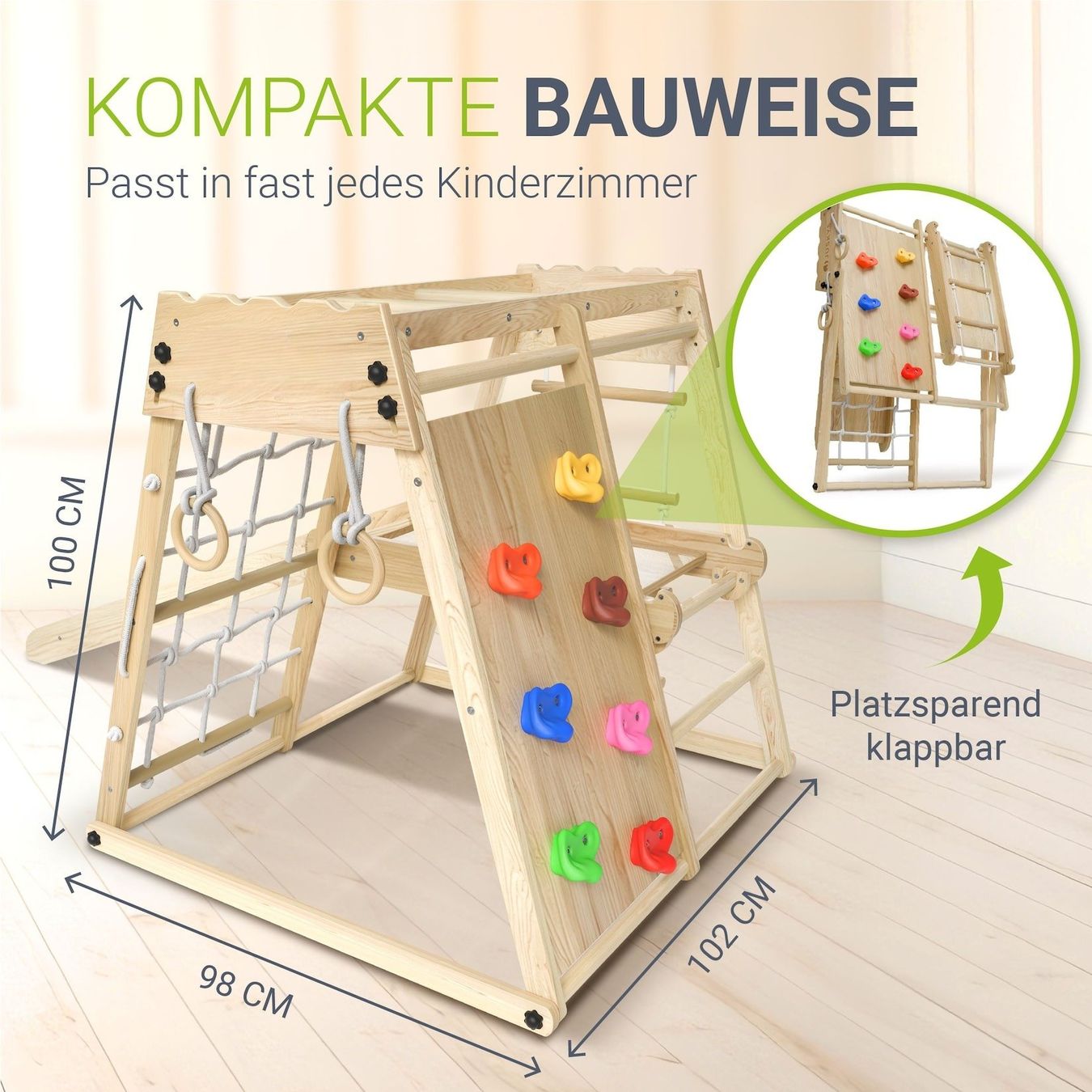Pareti & prese d'arrampicata: Kinder Klettergerüst - Kiefernholz – Nuovo e nell'imballaggio originale da Winterthur venduto da aredo 2