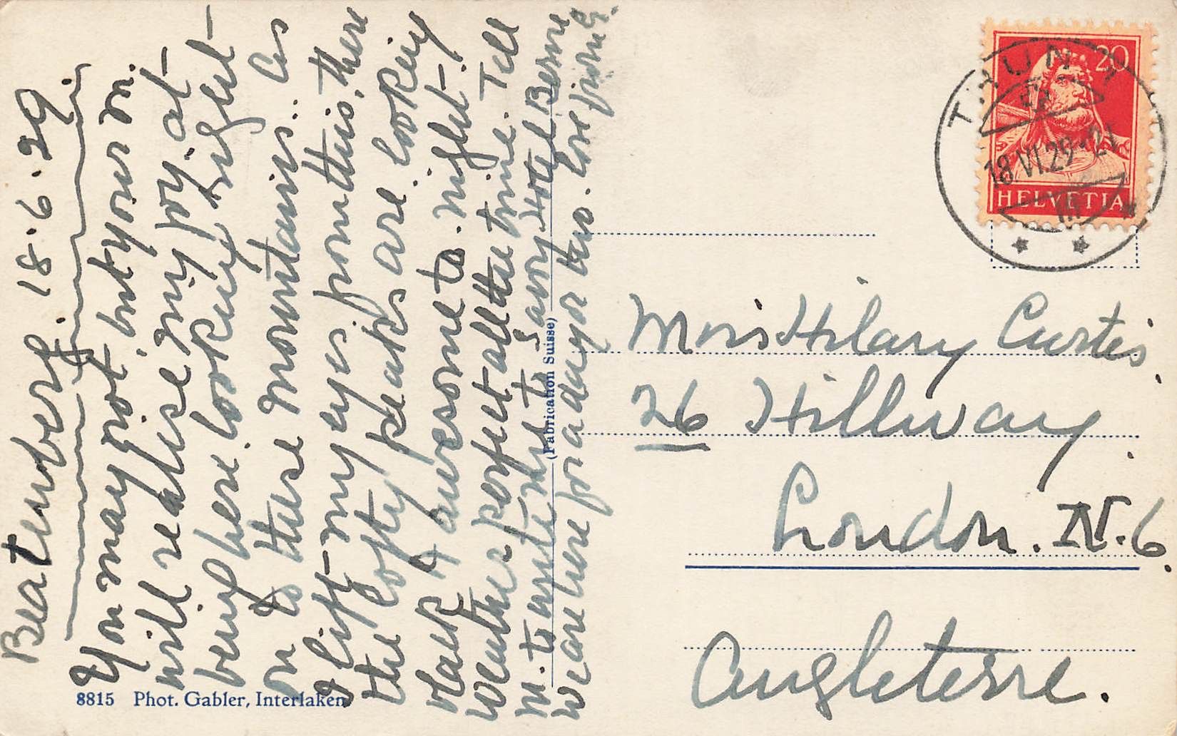 Cartoline postali: Eiger Mönch und Jungfrau – Usato da Biasca venduto da Blenio71 1