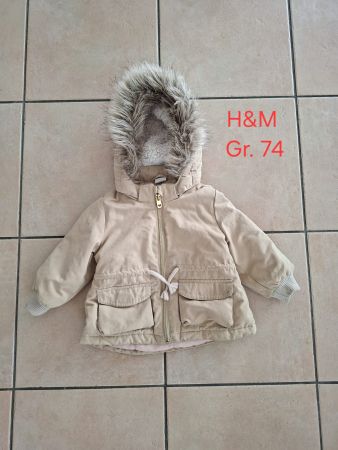 Winterjacke H&M beige mit Kapuze Grösse 74 gebraucht