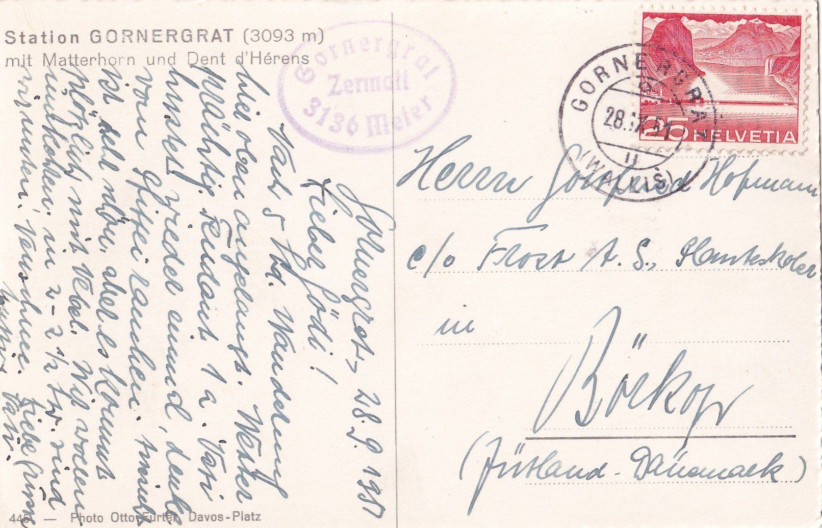 Cartoline postali: Zermatt Station Gornergrat mit Bahn – Usato da Olten venduto da clotaldi 1