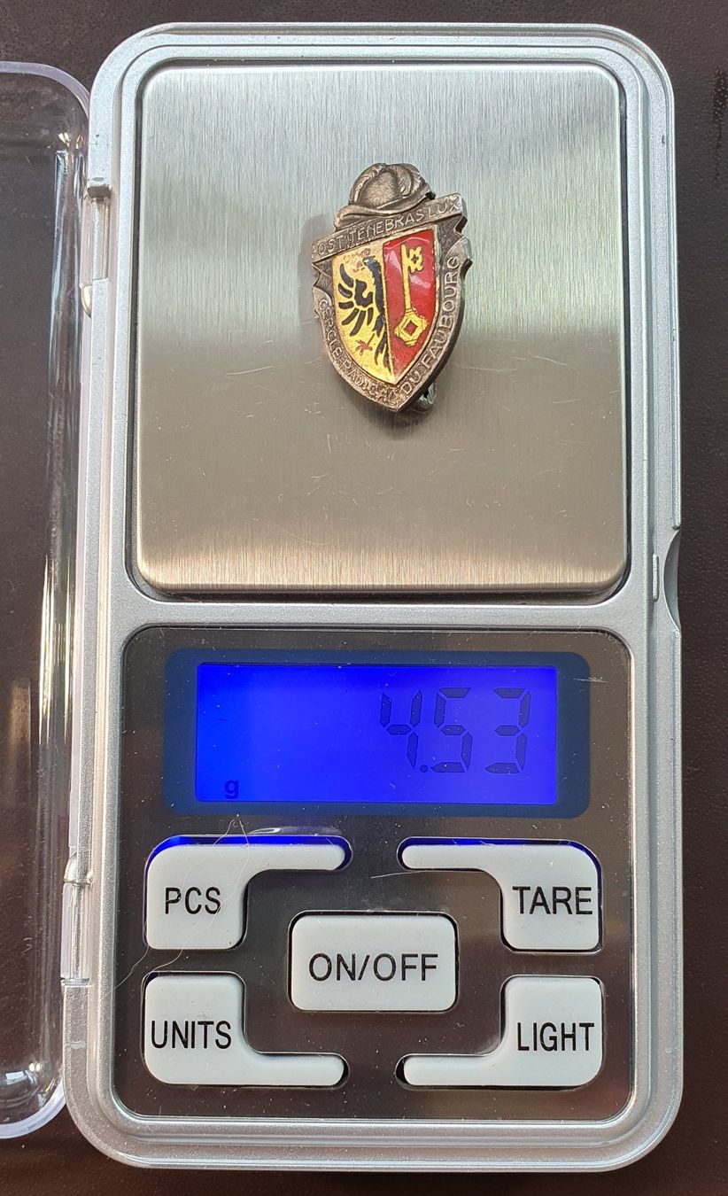 Placchette & Badge: GG065 - Brosche Genf "Post Tenebras Lux" Sterling Silber? – Usato da Reinach BL venduto da Boston-Verkauf 3