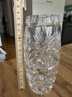 Vintage Bleikristall Vase, handgeschliffen, 16 cm